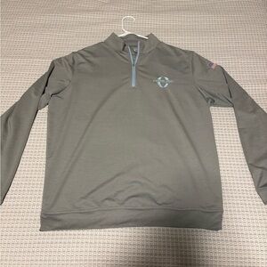 Men’s Peter Millar Gray Quarter-Zip Pullover